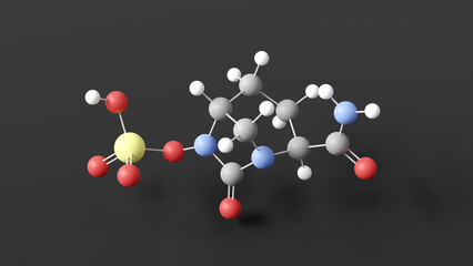 avibactam molecule 3d, molecular structure, ball and stick model, structural chemical formula antibiotic