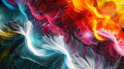 Obraz premium Dynamic abstract wave patterns in a variety of colors, creating a sense of movement and energy