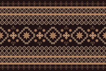 Geometric Pattern Traditional Tribal Style, Pixel Embroidery, Geometric Pattern. Beautiful Background Pattern,Fabric Pattern For Clothes ,Dress, Carpet, Curtain, Sarong, Sari, Scarves, Batik.