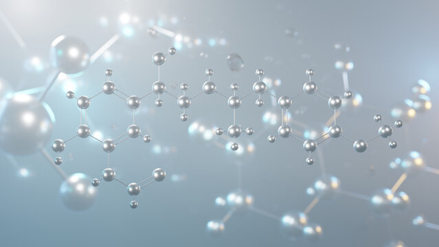 formoterol molecular structure, 3d model molecule, eformoterol, structural chemical formula view from a microscope