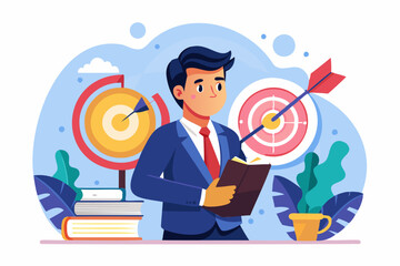 Embracing failure as a learning opportunity: Businessman studies past mistakes to improve future performance and achieve success