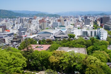 The view of Kochi City in May from the keep of Kochi Castle
