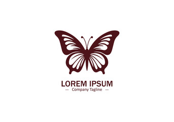 Minimal and abstract butterfly logo icon