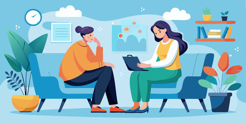 Therapist Helping Patient Eliminate Anxiety, Stress, and Depression through Mental Health Treatment