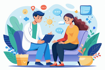 Therapist Helping Patient Eliminate Anxiety, Stress, and Depression through Mental Health Treatment