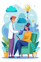 Therapist Helping Patient Eliminate Anxiety, Stress, and Depression through Mental Health Treatment