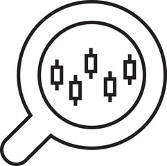 Magnifier with Candlestick Chart Icon

