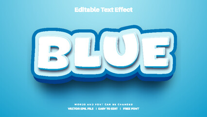 Fun Blue text effect mockup style.
