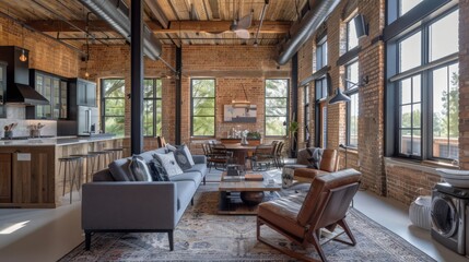 beauty of industrial lofts, where raw materials meet contemporary design.