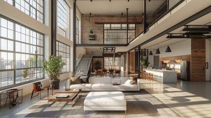 beauty of industrial lofts, where raw materials meet contemporary design.