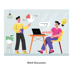 Work Discussion concept flat style stock illustration with background. EPS 10 File