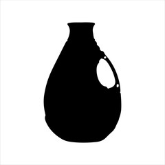 Cooking oil gallon silhouette on white background. Oil gallon icon sign vector illustration design.