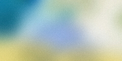 Abstract yellow and blue background with bokeh highlights, blurred abstract background with grainy noise, rough texture