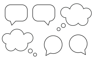 thoughts, dialogue, impressions, clouds line set