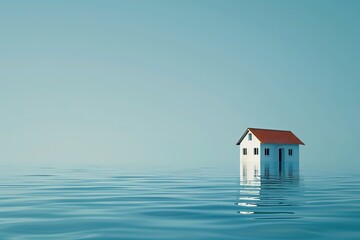 Solitary House in a Sea of Blue