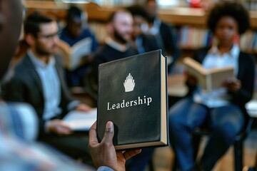 Obraz premium Leadership Book In A Group Of People