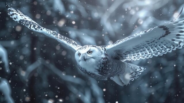 owl flying, Generative AI illustration - Powered by Adobe