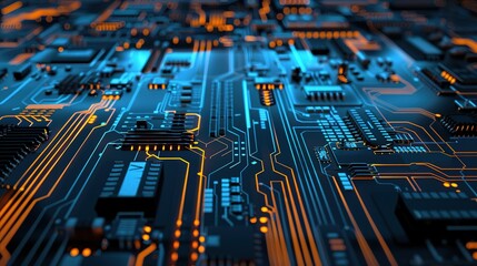 Obraz premium Detailed Electronic Circuit Board