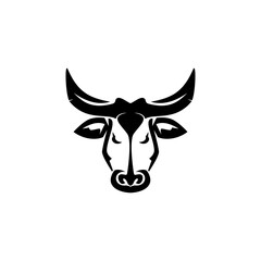 Bull head logo vector. Buffalo head icon, on white background.