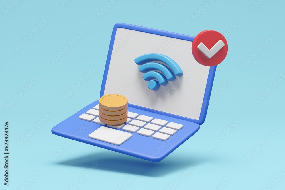 Aufkleber a modern 3d render illustrating the seamless and secure nature of contactless payments with floating
