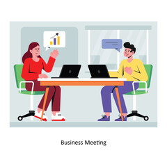 Business Meeting concept flat style stock illustration with background. EPS 10 File