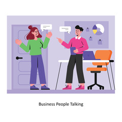 Business People Talking concept flat style stock illustration with background. EPS 10 File