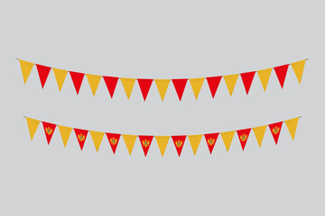 Obraz premium Flags isolated. Montenegro paper bunting. flags birthday, anniversary, celebrate event.