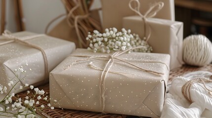 Eco-Friendly Recycled Paper Gift Wrapping with Sustainable Ink for Eco-Conscious