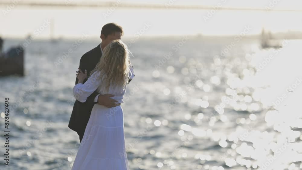 Wall mural Couple Dancing By The Ocean