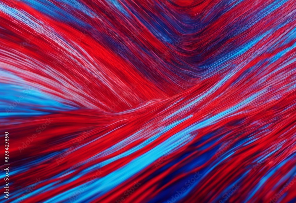 Poster vivid abstract red flow art lines blue background vertical digital glitch dynamic gradient minimalis
