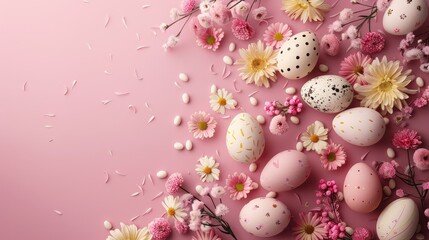 easter eggs in a nest