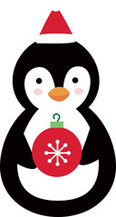 Cute Christmas penguin vector.