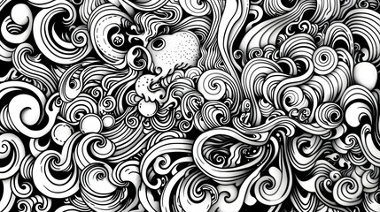 Cool modern seamless pattern with teen doodles