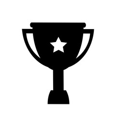 Black silhouette of a trophy isolated on a white background. Vector illustration