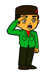 Boy Kid Standing Cartoon Illustration