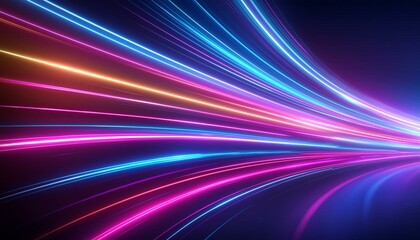 Abstract neon light streaks lines motion background