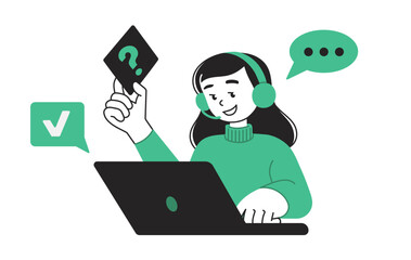 business concept illustrations. Customer service, support, help desk, call center.