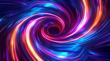 Obraz premium Abstract swirl background forming a glowing light vortex with a black hole in the center, perfect for technology, science, and energy-related projects