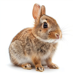 Obraz premium Lovely rabbit on a pure white background