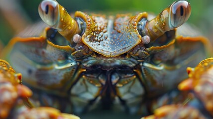 Close-up of a crab's beady eyes