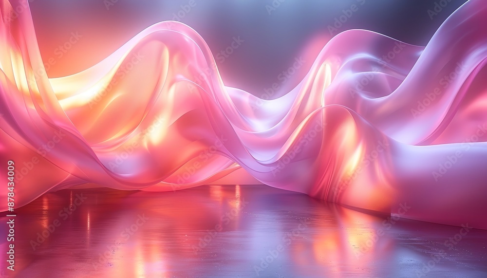 Wall mural abstract background with glowing lines