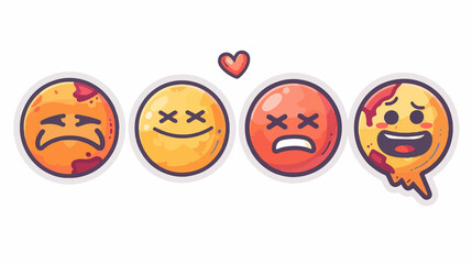 Obraz premium set of wmoji isolated on white background