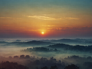 Sunrise over the mountains