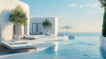 sea view luxury hotel , modern white beach hotel
, beachfront hotel with pool