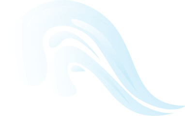 Blue abstract wave is flowing on a white background