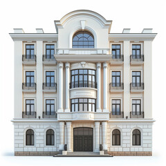 Fototapeta premium An elegant building against a white backdrop