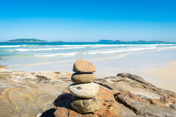 stack of stones on the beach