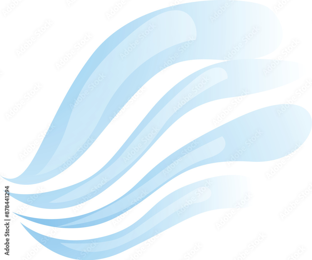 Poster abstract blue wave shape forming a dynamic flowing design