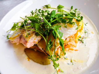 Fine dining cuisine - french dish on the table