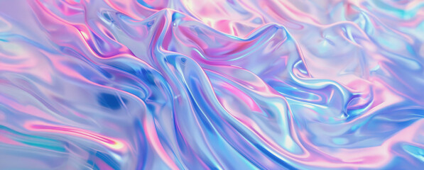 Fototapeta premium Abstract iridescent fabric texture with pink, blue, and purple hues